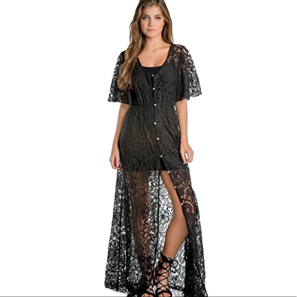 Elan maxi lace cardigan